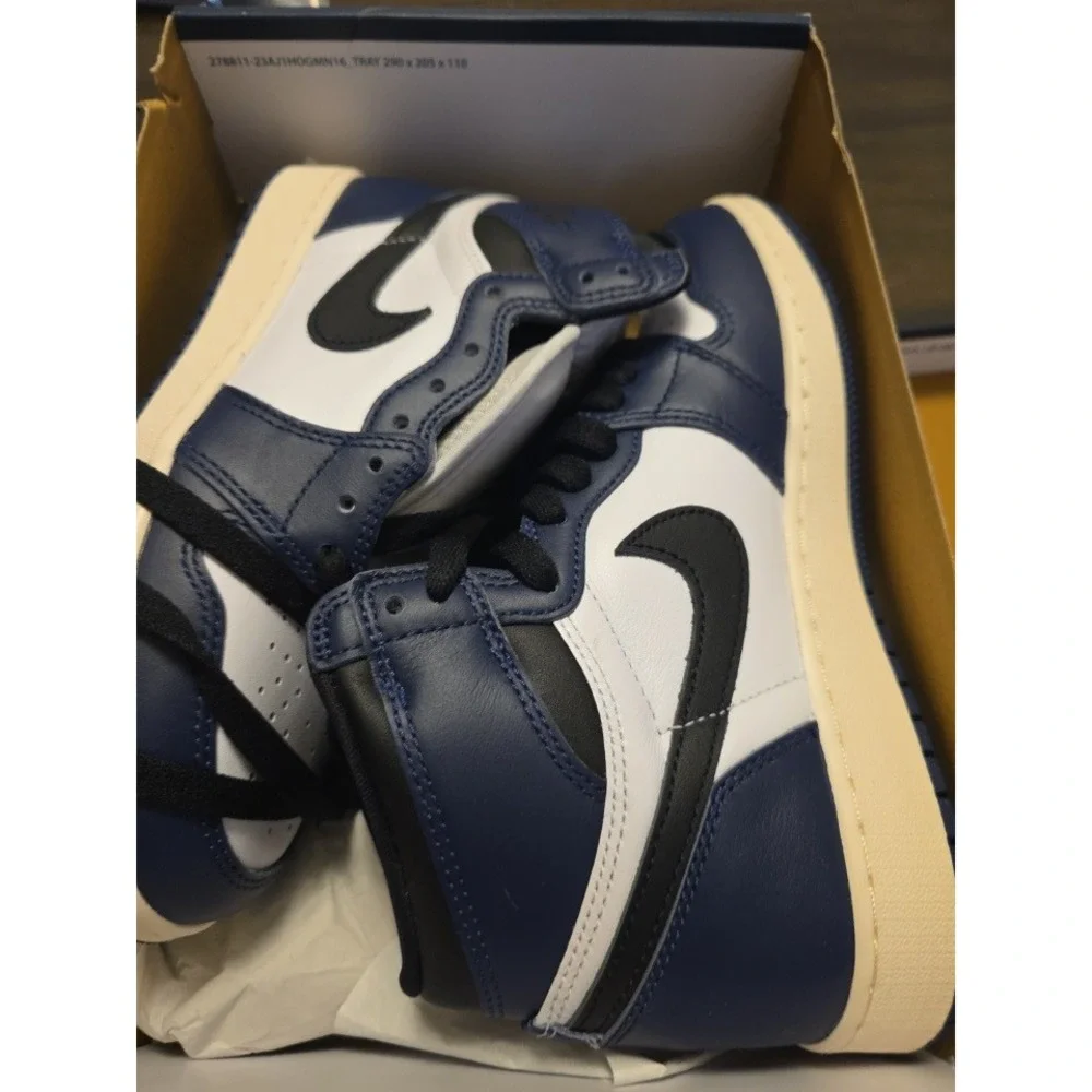 Air Jordan 1 Retro High OG GS Midnight Navy Black White FD1437-401 Kids 5.5Y